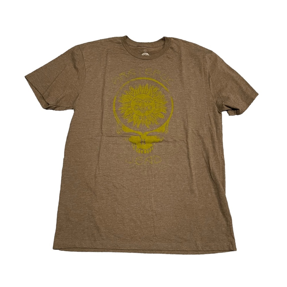 Grateful Dead Ripple Junction Sun Skull Graphic T Shirt Mens L Music Band Brown
